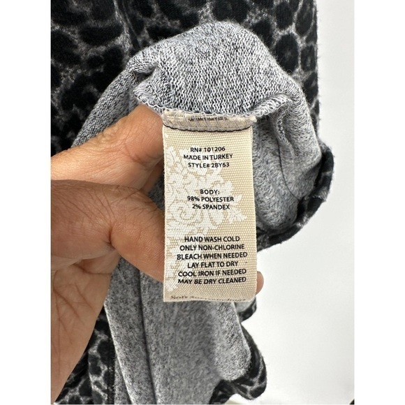 Soft Surroundings Animal Print Long Sleeve Scoop Neck Top - Picture 9 of 12